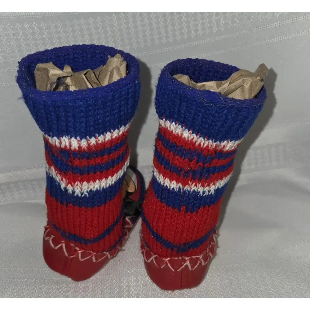 Disney Mickey Mouse Club Knit Slippers Socks Kids 4.5 Walt Disney VTG 60s 70s